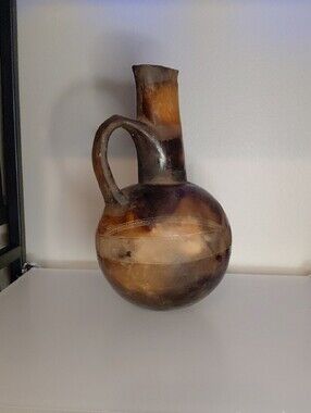 Handcrafted Brown & Black Decorative Vessel